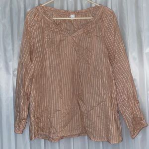 Old Navy pink striped blouse